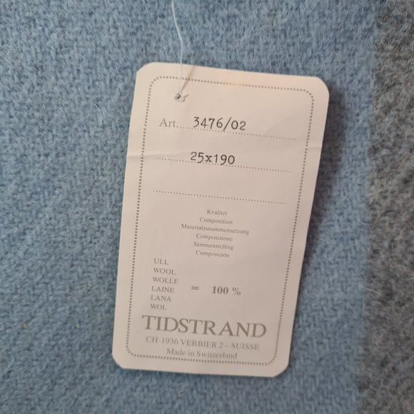 Tidstrand Blue and Grey Wool Scarf - Picture 4 of 5